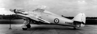 Hawker Hurricane prototype. Note the fixed-pitch propeller